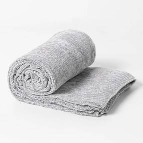 Manta Crochê Valência Cinza Claro - 1,30m x 1,70m