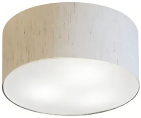Plafon Cilíndrico Md-3010 Cúpula em Tecido 30x12cm Linho Bege - Bivolt