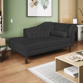 Recamier Diana 160cm Lado Esquerdo Corano Preto - ADJ Decor