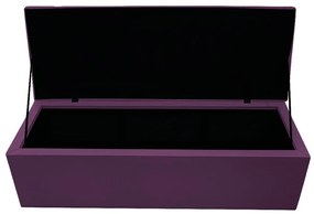 Recamier Baú Estofada Mel 140 cm Casal Com Capitonê  Suede Roxo - ADJ Decor