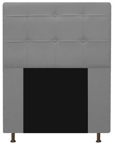 Kit Cabeceira e Calçadeira Baú Estofada Mel 90 cm Solteiro Com Capitonê Corano Cinza - ADJ Decor