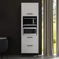 Paneleiro Cozinha Torre Quente 70cm 1 Porta Zaya Branco T01 - Mpozenat