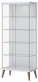 Cristaleira Opus Branco Acetinado Portas de Vidro 179cm - 79096 Sun House