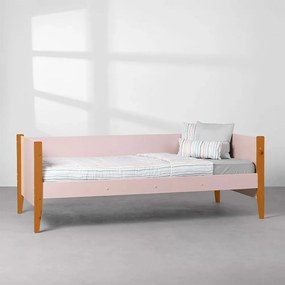 Cama Sofá Noah com Pés Mel – Rosa Fosco