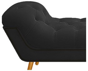 Calçadeira Estofada Veneza 160 cm Queen Size Suede Preto - ADJ Decor
