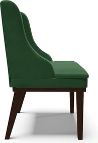 Kit 10 Cadeiras de Jantar Liz Veludo Verde Base Fixa Madeira Tabaco D03 - D'Rossi