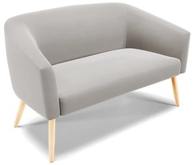Sofá Namoradeira e Poltrona Pé Palito Natural  Stella Veludo D03 - D'Rossi - Cinza