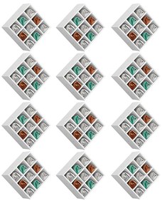 Kit 12 Nichos Porta Toalhas 09 Lugares 40x40cm Branco G01 - Gran Belo