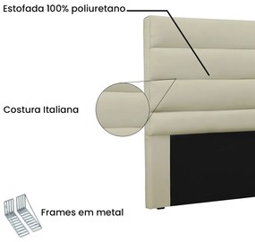 Cabeceira Estofada Nubia 140cm Casal Suede - ADJ Decor