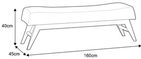 Recamier Decorativo 160cm Lionel Veludo Pés Madeira Rosa/Mel G62 - Gran Belo