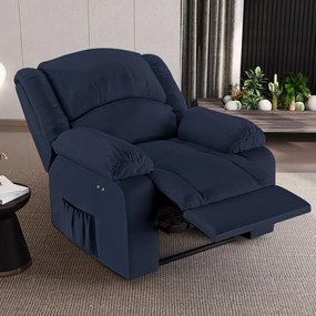 Poltrona do Papai Reclinável Sala de Cinema Madrid Power Touch PU Azul G23