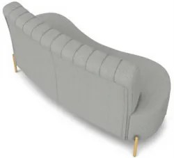 Sofá 2 Lugares 160cm Pés Aço Dourado Tamar Boucle Cinza Z08 - Mpozenat