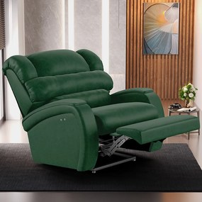Poltrona do Papai Sala de Cinema Reclinável Kylie Power Touch PU Verde Musgo G23