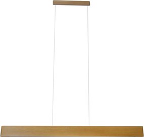 Pendente Led Madeira Castanho 34w Rettangolare