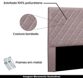 Cabeceira Decorativa 1,40M Baelon Veludo Lilás G63 - Gran Belo