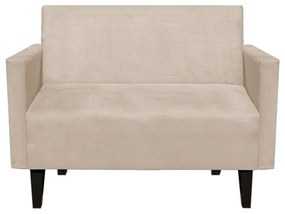 Namoradeira Jade 02 Lugares Suede Bege Pés Chanfrado Tabaco - D'Rossi