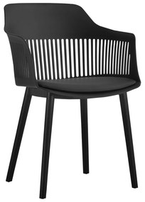 Cadeira Decorativa Para Sala de Estar Sócrates Preto G56 - Gran Belo