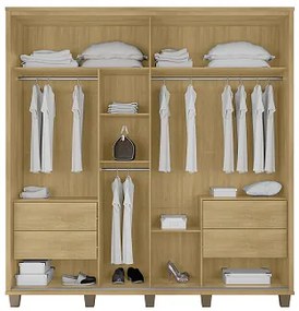 Guarda-Roupa Monte Carlo C/Espelho Cinamomo – RV Móveis