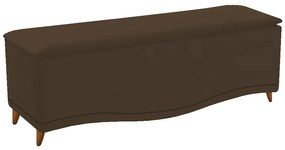 Calçadeira Estofada Yasmim 140 cm Casal Suede Marrom - ADJ Decor