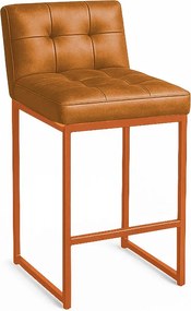 Banqueta Cozinha Alta com Encosto Industrial Bronze Lirina PU C05 - D'Rossi - Whisky