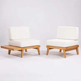 Conj 02 Poltronas Arpoador Acquablock Cru Verniz Mel - 78531 Sun House