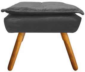 Puff Banqueta Decorativo Pé Palito Opala Suede D03 - D'Rossi - Grafite