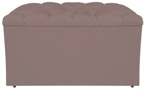 Calçadeira Estofada Liverpool 90 cm Solteiro Linho Rosê - ADJ Decor