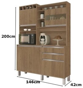 Kit Cozinha Smart 5 Portas Freijó - Vitamov