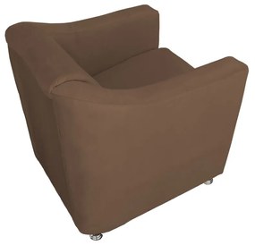 Poltrona Puff Cecilia Suede Decorativa Sala Recepção Marrom