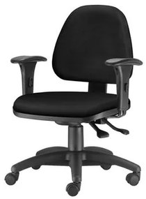 Cadeira Sky com Bracos Assento Courino Preto Base Nylon Arcada - 54800 Sun House