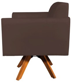 POLTRONA GIRATORIA MARISA SUEDE BASE MAD - Marrom