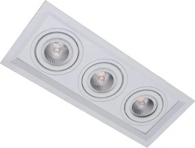 Plafon De Embutir Aluminio Branco 34,6X13,8Cm Recuado Ii