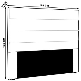 Cabeceira Decorativa King Size 1,95M Guess PU Marfim G63 - Gran Belo