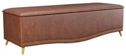 Calçadeira Baú Casal 140cm com Tachas Imperial J02 Facto Marrom - Mpoz