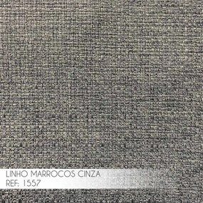 Poltrona Decorativa Sala de Estar Abel Base de Madeira Dourada Linho Cinza G41 - Gran Belo