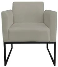 Poltrona Decorativa Base Industrial Preto Maressa S12 Suede Marrom Rat