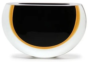 Vaso 92 MS Bicolor Preto com Âmbar Murano Cristais Cadoro