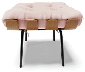 Kit 02 Puffs Costela Veludo Verde Base Metálica Preto - D'Rossi