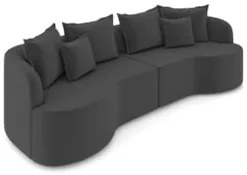 Sofá 3 Lugares 230cm Orgânico Quito Z08 Veludo Cinza Escuro - Mpozenat
