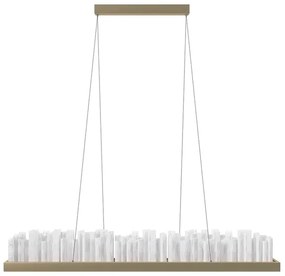 Pendente Led Cristal Aluminio Dourado 30W 3000K Felsen