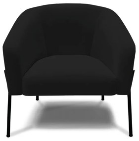 Poltrona Decorativa Pé de Ferro Preto Kit 2 Stella Linho D03 - D'Rossi - A79 Preto