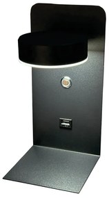 Arandela Ato 12X23,5Cm Led 8W Dimerizável 3000K Bivolt Preto Entrada U...