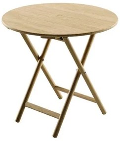 Mesa Dobrável Redonda Tramontina Bossa 80x75 cm em Madeira Tauari Natural