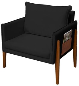 Poltrona Decorativa Milão Luxo Sala, de Estar, Quarto, Decoração - Maltak Decor - Preto