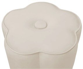 Puff Decorativo Flor Veludo - Bege