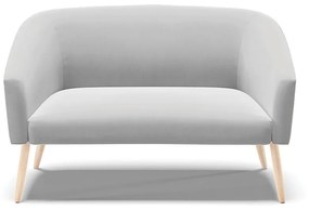 Namoradeira 02 Lugares Stella Suede Pés Palito Natural - D'Rossi - Cinza