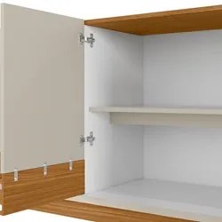 Buffet Aparador Para Sala 4 Portas Luzzo L06 Nature/Off White - Mpozen
