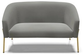 Sofá 2 Lugares Namoradeira Pé de Ferro Dourado Stella Suede D03 - D'Rossi - Grafite