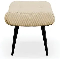 Puff Decorativo Para Sala de Estar Pés Palito Lord Veludo Luxo Off Whi