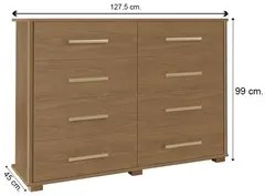 Cômoda Para Quarto 8 Gavetas Lis F08 Freijó - Mpozenato